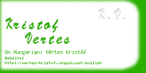 kristof vertes business card
